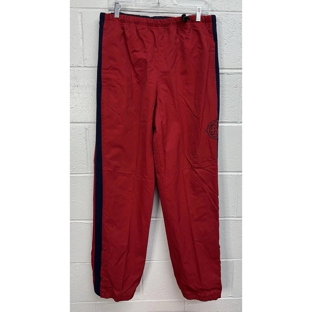 Nautica Track Pants Red Windbreaker Snapā Ankle Lined / Men's Medium